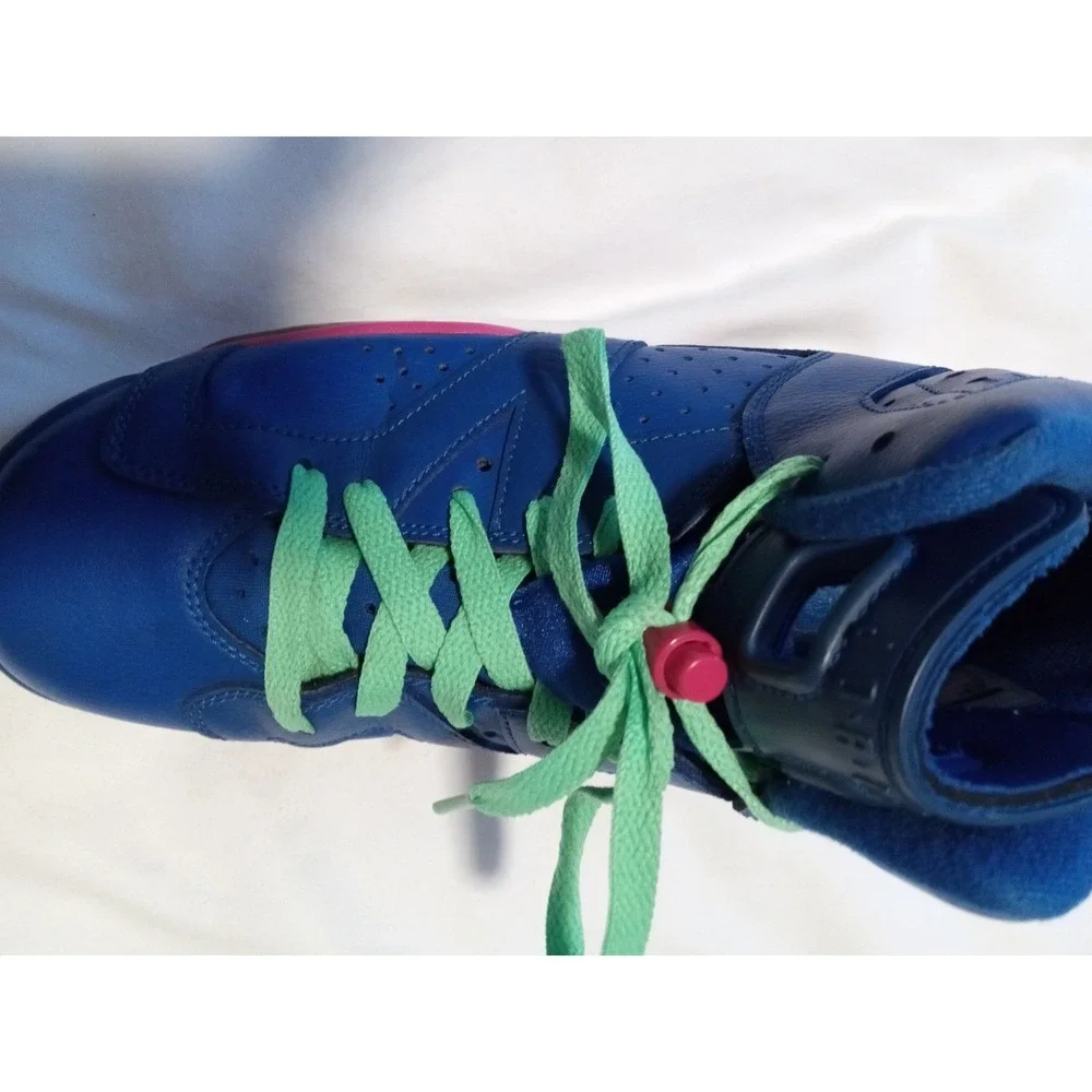 Air Jordan 6 Retro GS Seahawks Deep‎ Royal Blue Green Pink 543390-439 Size 6.5Y